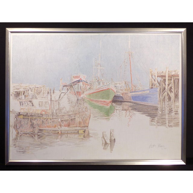 1980s David Peter Ramos "Little Ocean Reporter" Original Prismacolor Drawing For Sale - Image 5 of 6
