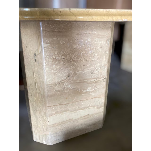 Pair of Vintage 1970s Italian Travertine Scalloped Edge End Tables – 27.75" Diameter For Sale - Image 9 of 18