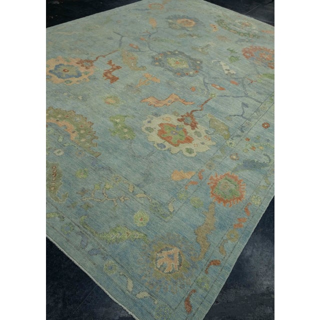 Turkish Turkish Oushak Rug 8'10" x 12'5" #18057 For Sale - Image 3 of 8