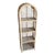 Boho Chic Wicker Arch Top Etagere For Sale