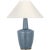 Modern Barbara Barry by Visual Comfort Signature Paros 31" Table Lamp in Polar Blue Crackle with Linen Flare Shade For Sale - Image 3 of 3