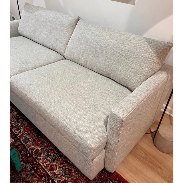 Contemporary Crate & Barrel Lounge Sofa, 93" Taft Cement For Sale - Image 3 of 5