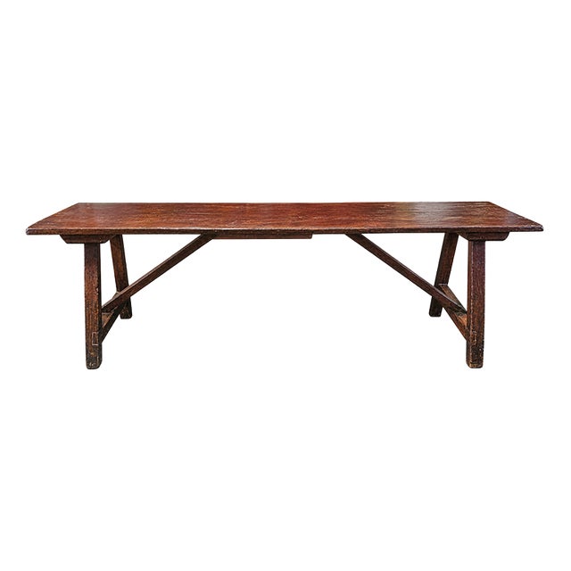 Large 18th Century Rustic Wooden Refectory Table For Sale