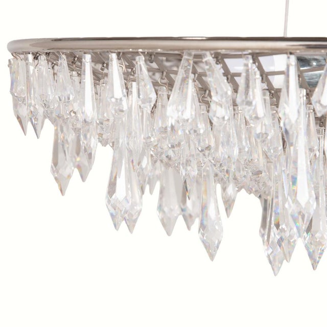 Anthology Quartet Crystal Rain Oval Pendant Lamp For Sale - Image 6 of 9