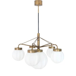 Raw Brass and Glass Klyfta 6L Ceiling Lamp by Johan Carpner for Konsthantverk For Sale