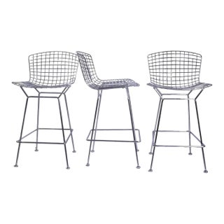 Knoll Bertoia Bar Stools Designed by Harry Bertoia, Set of 3 For Sale