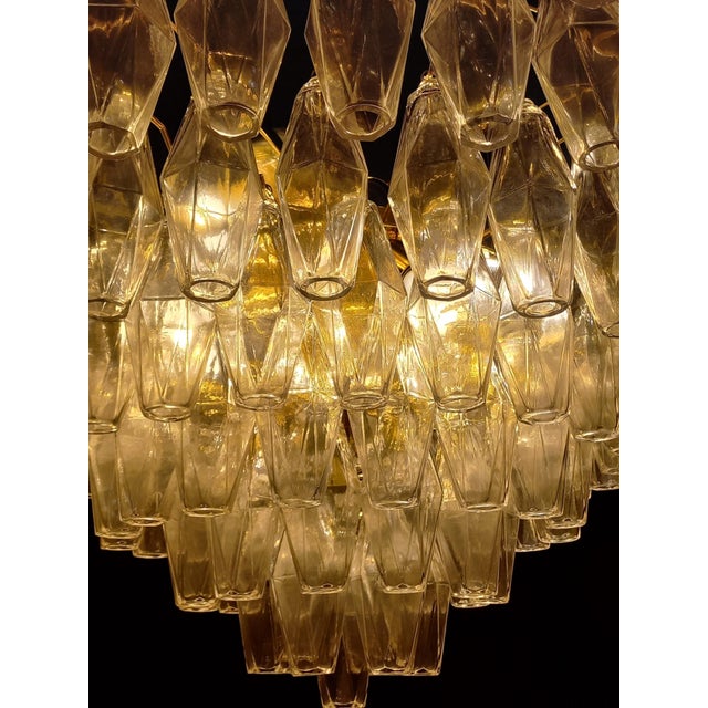 Handmade Crystal Polyhedron Glass Chandelier, 1962 For Sale - Image 9 of 12