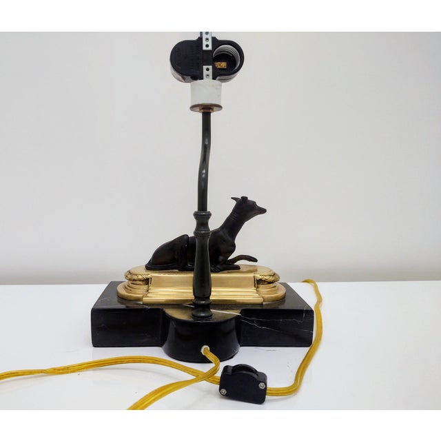 Figurative 1980s Chelsea HouseThe Chelsea House Greyhound Desk Lamp-Left Facing Marble Base For Sale - Image 3 of 9
