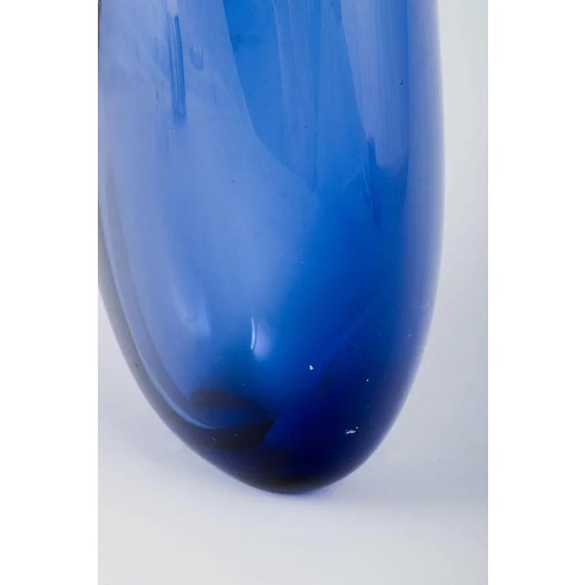Blue Art Glass Vase by Per Lütken for Holmegaard, 1960s For Sale - Image 3 of 5