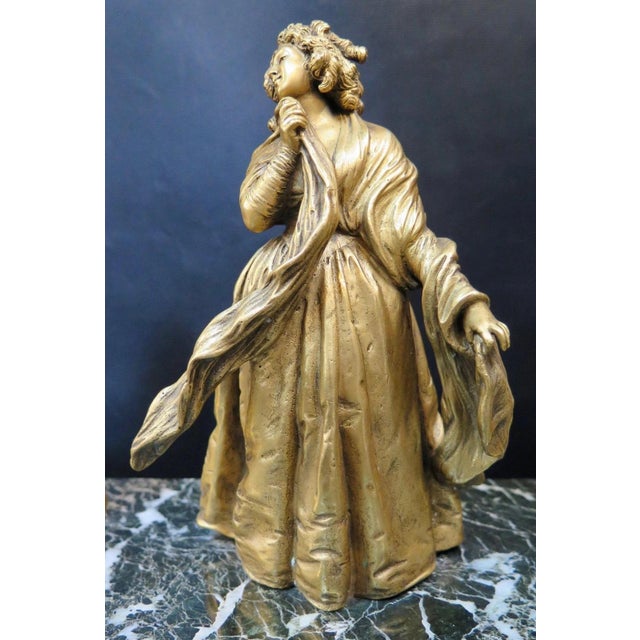 This vintage 19th century inkwell is beautifully designed with a detailed sculpted dore' bronze depicting the poet,...