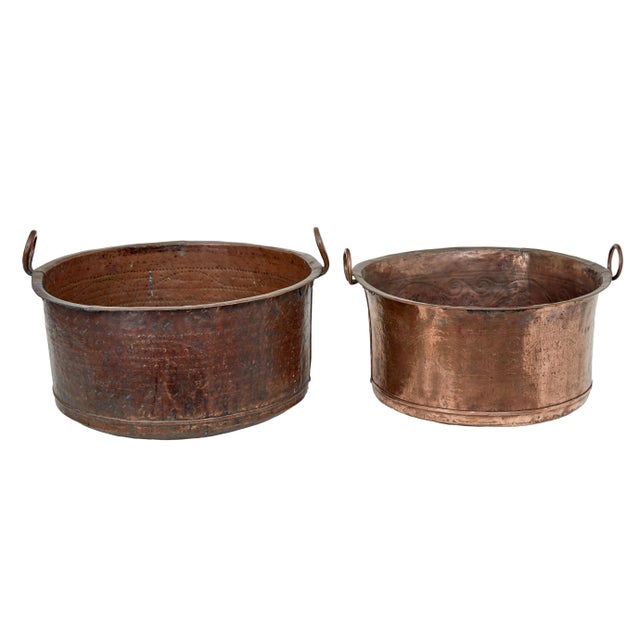 Large Victorian Copper Cooking Vessels, Set of 2 For Sale - Image 6 of 8