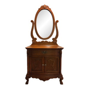 1990s Lexington Victorian Sampler Washstand With Mirror