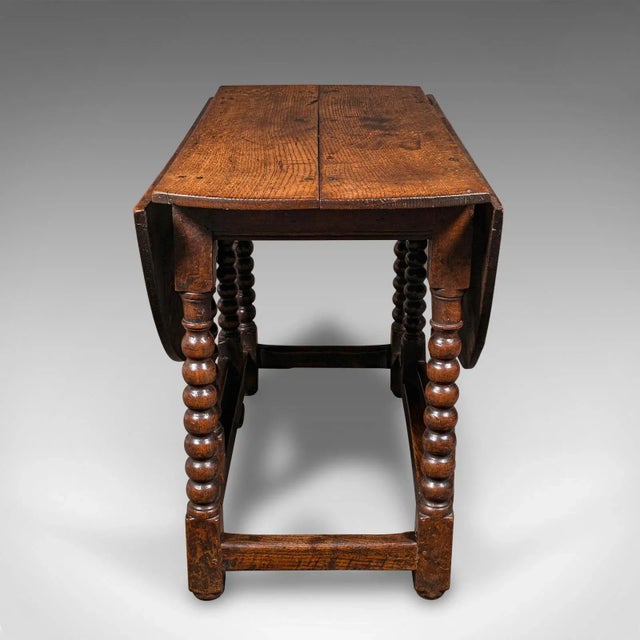 Wood 1700s Antique William III Oak Gate Leg Table For Sale - Image 7 of 10