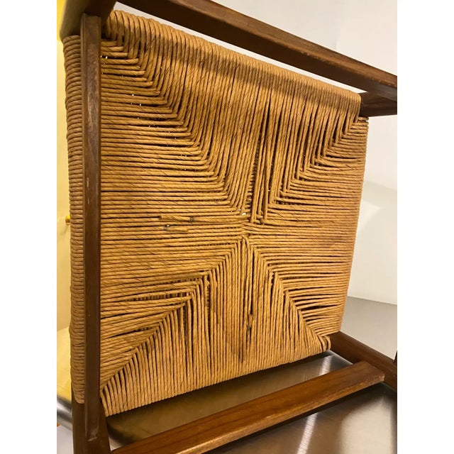 Mid 20th Century Danish Rush and Teak Wood Chair For Sale - Image 6 of 8