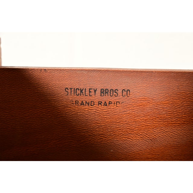 Brown Stickley Brothers Antique Art Deco Maple Breakfront Bookcase Cabinet, Circa 1920s For Sale - Image 8 of 15