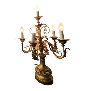 Vintage Gilded Florentine Floor Lamp, 1920s For Sale