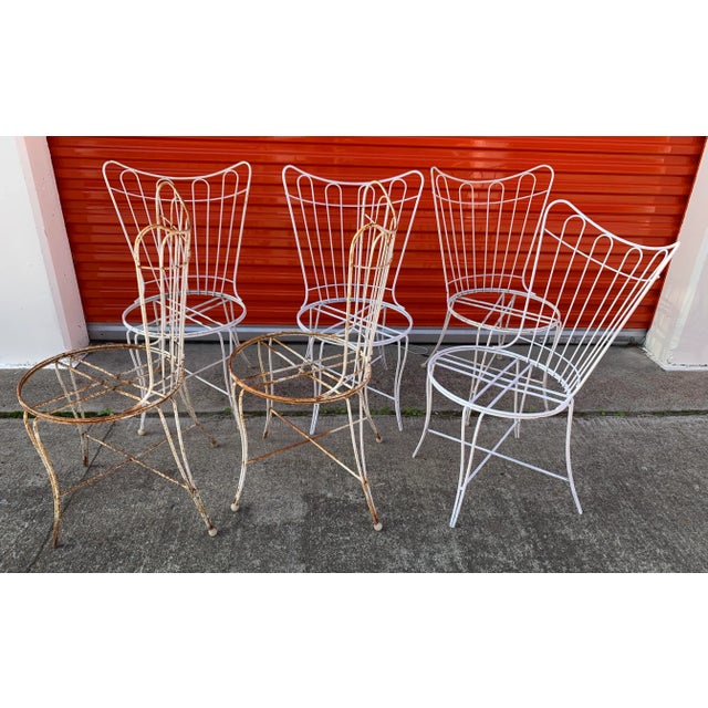 Metal Mid Century Homecrest Wire Patio Dining Chairs - Set of 6 For Sale - Image 7 of 8