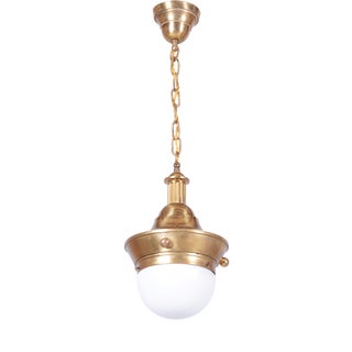 Art Deco Pendant Light in Milk Glass by P. Behrens, 1890s For Sale