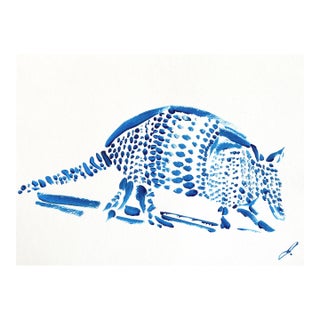 Night Crossing - Original Blue Night Landscape Acrylic Painting on Paper by Jesse Black For Sale