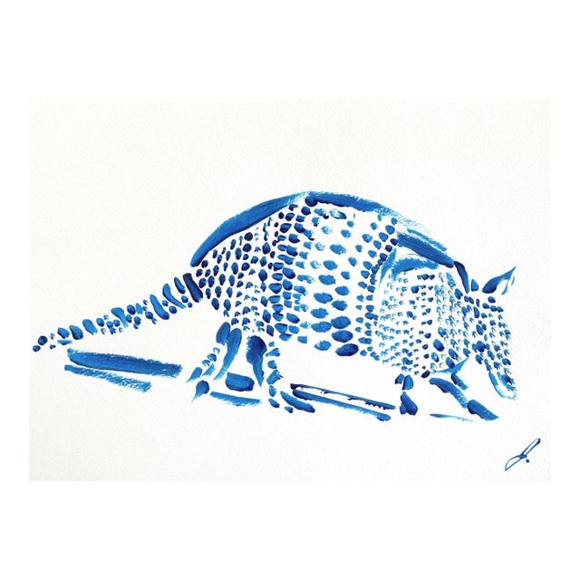 Night Crossing - Original Blue Night Landscape Acrylic Painting on Paper by Jesse Black For Sale