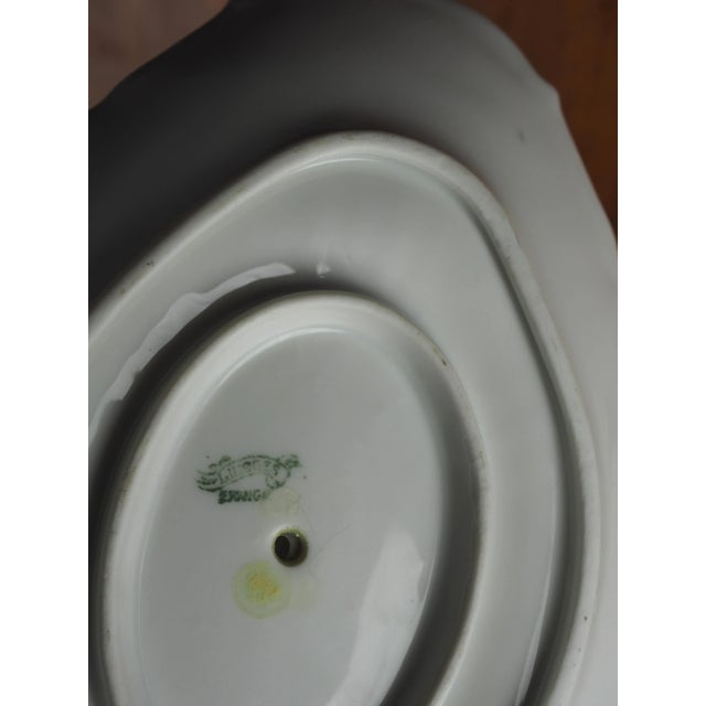 1930s Early 20th French Limoges Sauce Boat With Kingfisher and Flower Decoration For Sale - Image 5 of 13