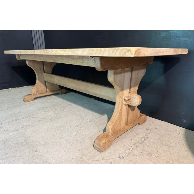 Wood Bleached Oak Farmhouse Dining Table, 1920s For Sale - Image 7 of 16