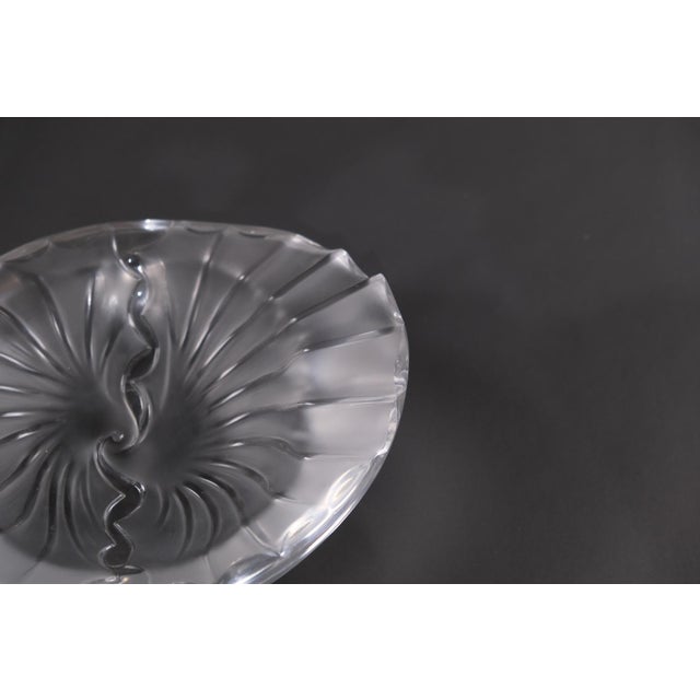 Vintage Molded-Pressed Crystal Trinket Tray by René Lalique, 1980s, in Very Good conditions. Designed 1980 to 1989 This...