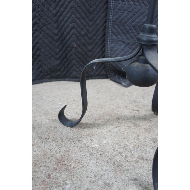 Antique Scrolled Iron Converted Adjustable Candle Stand Hurricane Floor Lamp For Sale - Image 9 of 10