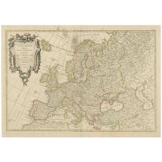 Europe Divided Into Principal States by Jean Denis Janvier, 1782 For Sale
