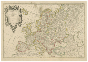 Europe Divided Into Principal States by Jean Denis Janvier, 1782