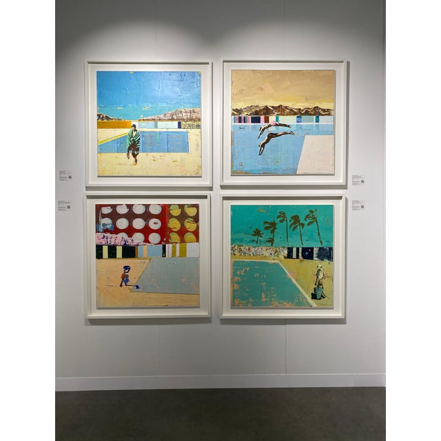 Dan Parry-Jones, Girls, Pool and Palm Trees, 2025, Mixed Media, Framed For Sale - Image 6 of 8