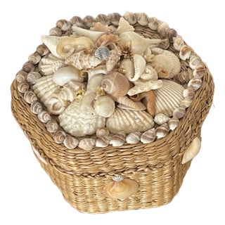 1960s Sea Shell Encrusted Sailors Valentines Box For Sale