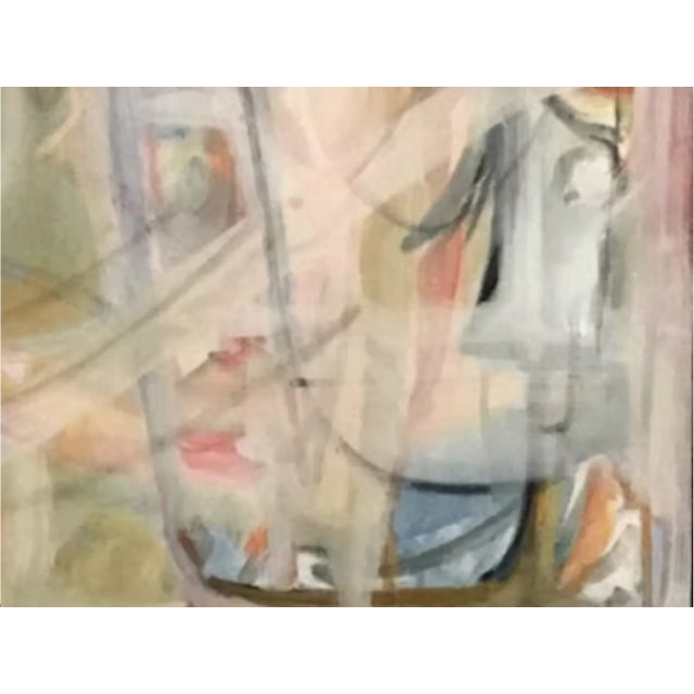 Textile "Around and Back", 2003 Abstract, Contemporary, Mixed Media, Fine Art Painting on Canvas by Joe Ginsberg. Grey/Greens & Oyster Tones W/ Black Accents. For Sale - Image 7 of 10