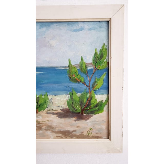 Mid-Century Modern Adriatic Coastal Landscape, 1960s, Oil Painting on Canvas, Framed For Sale - Image 3 of 16