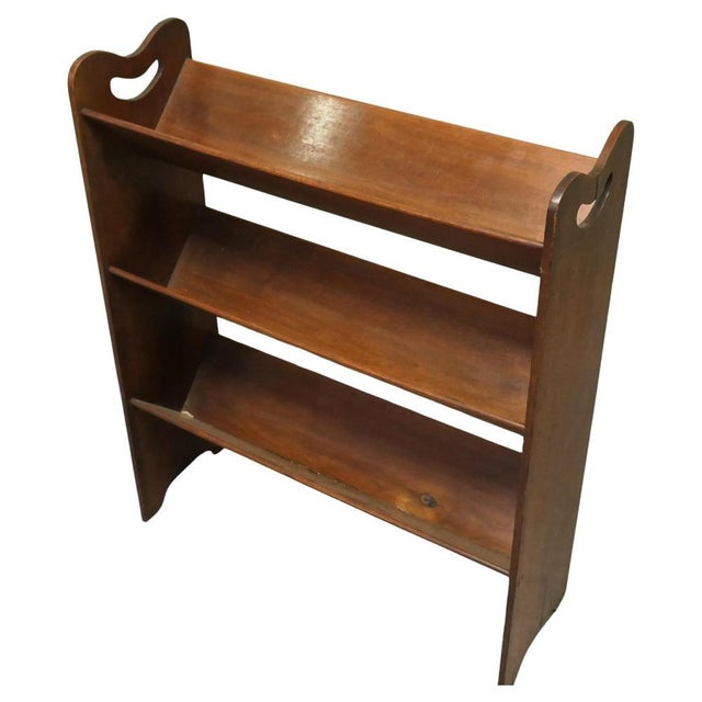 Wood Arts and Crafts Open Front Slope-Shelf Book Trough For Sale - Image 7 of 7