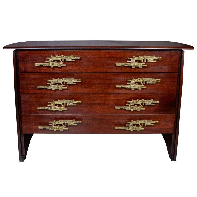 Brown Italian Chest of Drawers, 1960s For Sale - Image 8 of 8