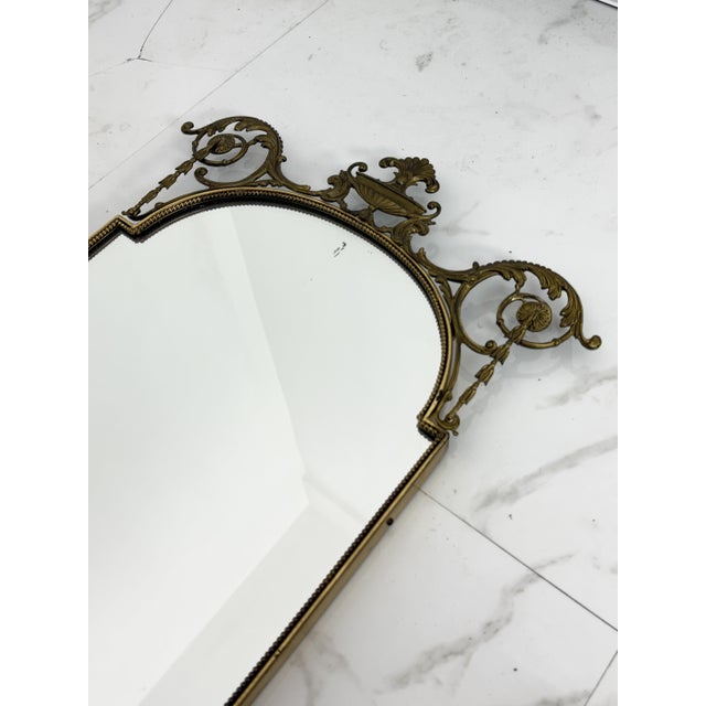 Mid-Century Italian Brass Wall Mirror, 1940s For Sale - Image 11 of 14