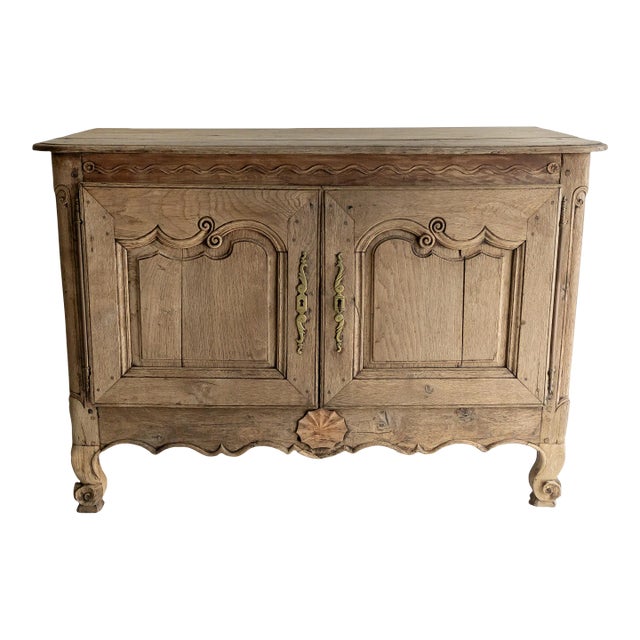 19th Century Bleached Oak Louis XV Buffet Enfilade For Sale