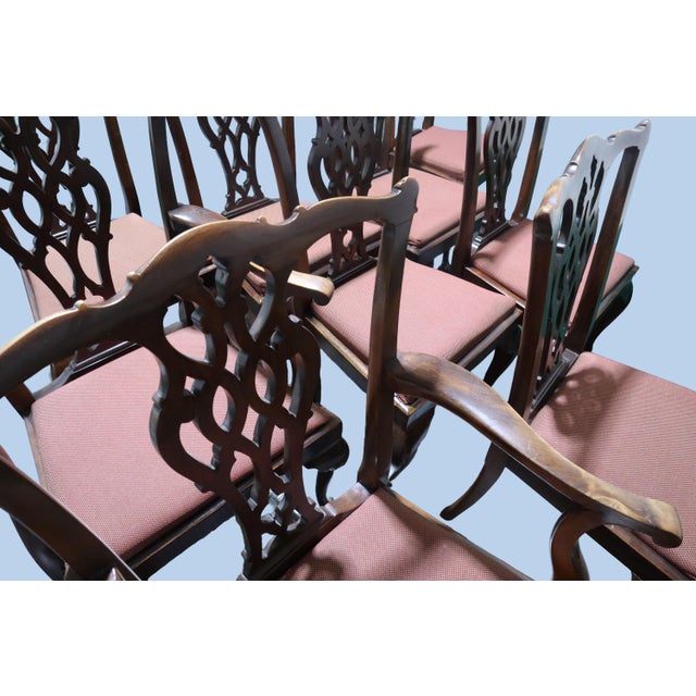 Mid 20th Century Ten Chippendale Style Clawfoot 19th Century Dining Chairs For Sale - Image 5 of 16