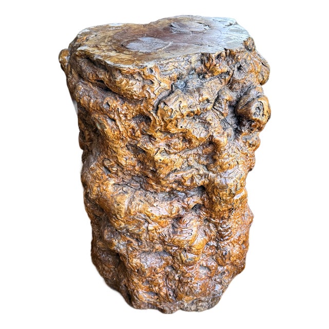 Mid Century Olive Wood Sculpture Seat For Sale