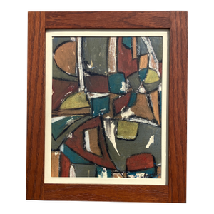 Contemporary Original Stephen Heigh Abstract Painting “The Beginning” Vintage Wood Frame