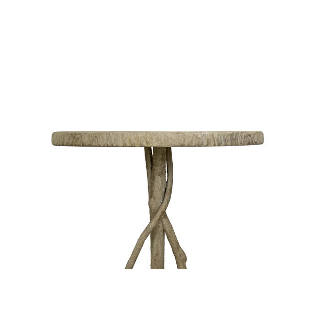 Renaissance Matthew Izzo Home Faux Bois Iron Side Table For Sale - Image 3 of 4
