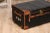 Textile English Victorian Period 19th Century Black Traveling Trunk With Initials J.G.F. For Sale - Image 7 of 12
