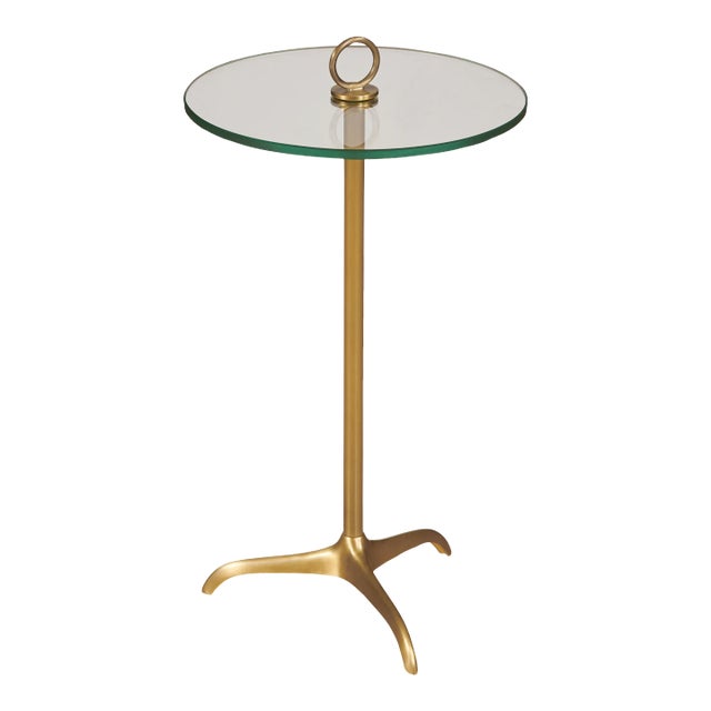 Wilton Brass Finished Metal Accent Table For Sale