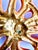 Orange 90s Oscar De La Renta Brooch Coral Branch Pearl Enamel Rhinestones Crystals Vintage Gold Plated For Sale - Image 8 of 8
