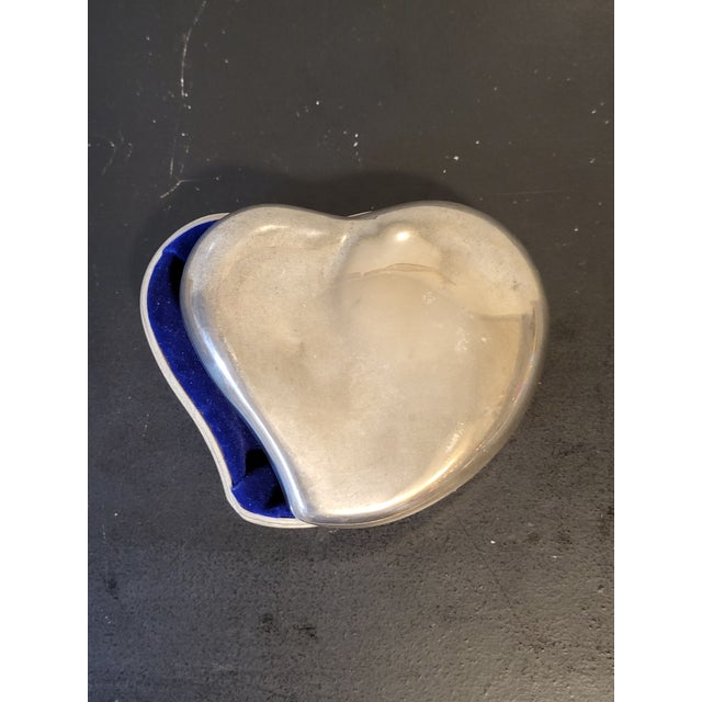 1980s 1980s Godinger Heart Shaped Vintage Silver Ring Box For Sale - Image 5 of 12