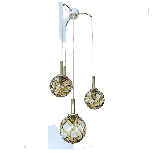 Mid-Century Modern Vintage Glass Pendant Light from Doria Leuchten, 1970s For Sale - Image 3 of 14