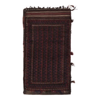 Vintage Balisht Tribal Rug in Red and Black With Geometric Patterns - Rug & Kilim For Sale