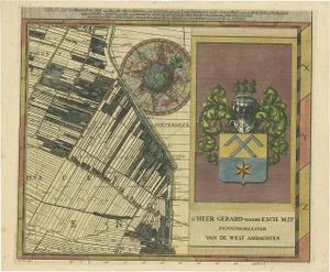 Large Antique Map of Delfland by Cruquius, 1712