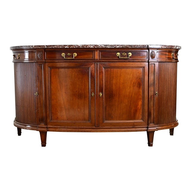 French 19th Century Demilune Mahogany Enfilade For Sale - Image 11 of 18